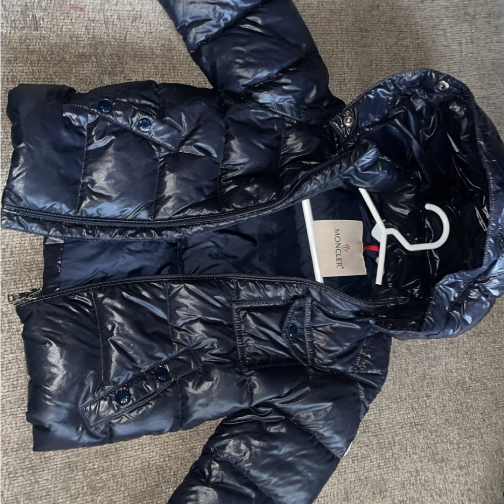 Moncler Shiny Navy Puffer Jacket